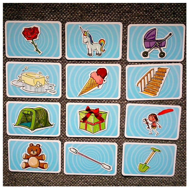 Quleques exemples de cartes du jeu Time's Up kids